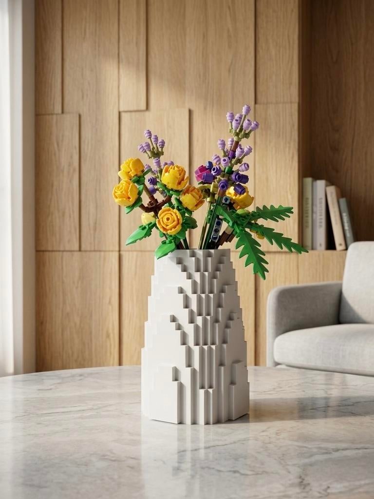 3D Geprinte Vaas voor LEGO Bloemen - Uniek Design, Kunststof, Overige kleuren, Nieuw, Ophalen of Verzenden
