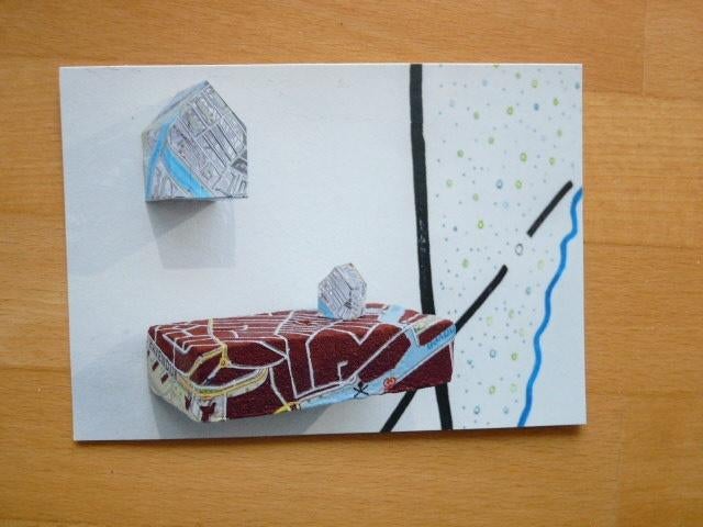 Ansicht met landkaart kunst, World collage Atlas Schiedam, Boeken, Ophalen of Verzenden, Zo goed als nieuw, 1800 tot 2000, Landkaart