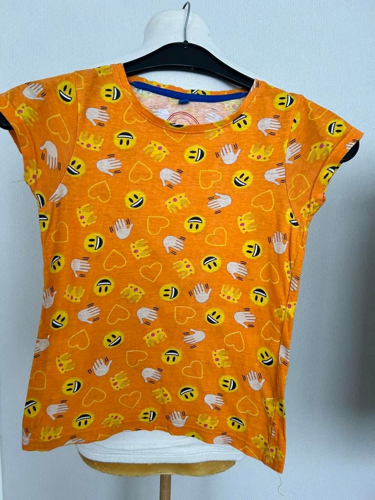 Oranje shirt maat 128/134, Kinderen en Baby's, Kinderkleding | Maat 128, Ophalen, Zo goed als nieuw, Meisje, Shirt of Longsleeve