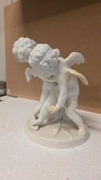 Groot antiek bisquit beeld van 2 engelen, Antiek en Kunst, Ophalen of Verzenden