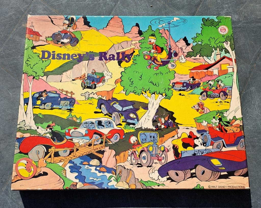 Vintage Disney's Rally Stempeldoos met Mickey en Donald, Verzamelen, Disney, Ophalen, Mickey Mouse, Gebruikt, Overige typen