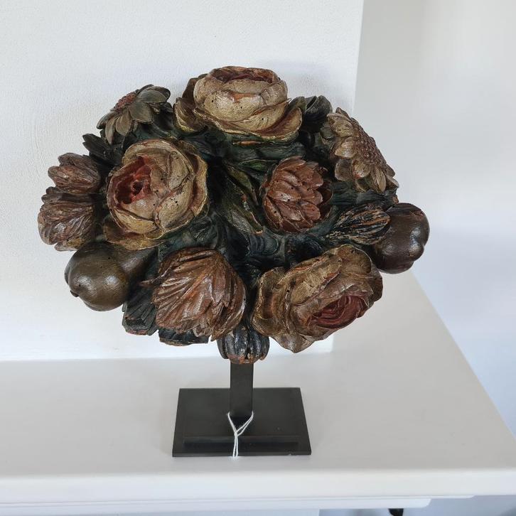 17e Eeuw Houten gestoken Compositie van Fruit en Groente, Huis en Inrichting, Woonaccessoires | Kunstplanten en Kunstbloemen, Gebruikt