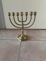 Vintage Messing Menora Kandelaar - 7-armig, Antiek en Kunst, Ophalen of Verzenden, Koper of Brons