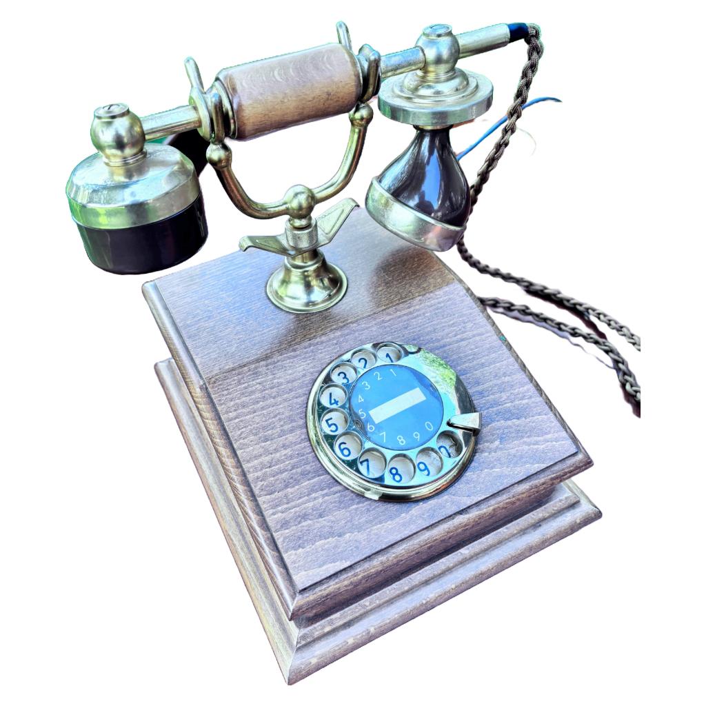 Vintage houten draaischijf telefoon PTT – 1982, Ophalen of Verzenden