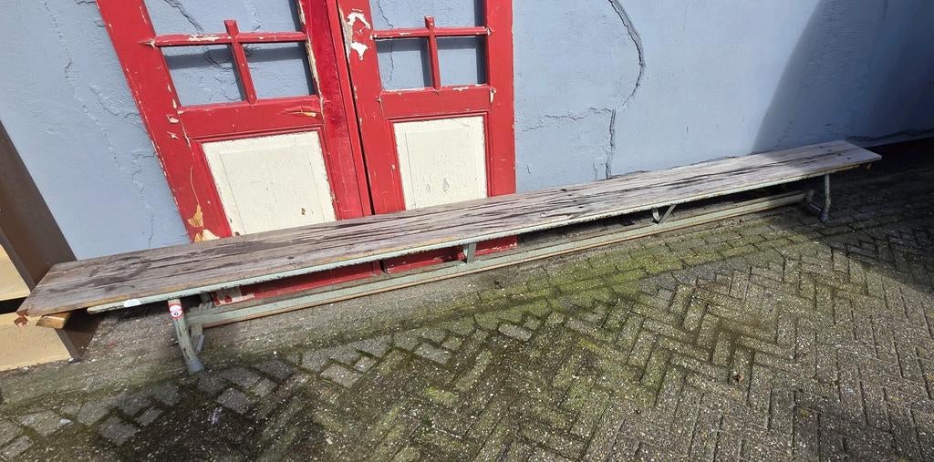 Vintage gymzaalbank, Gebruikt, Bruin, Ophalen of Verzenden, Eén