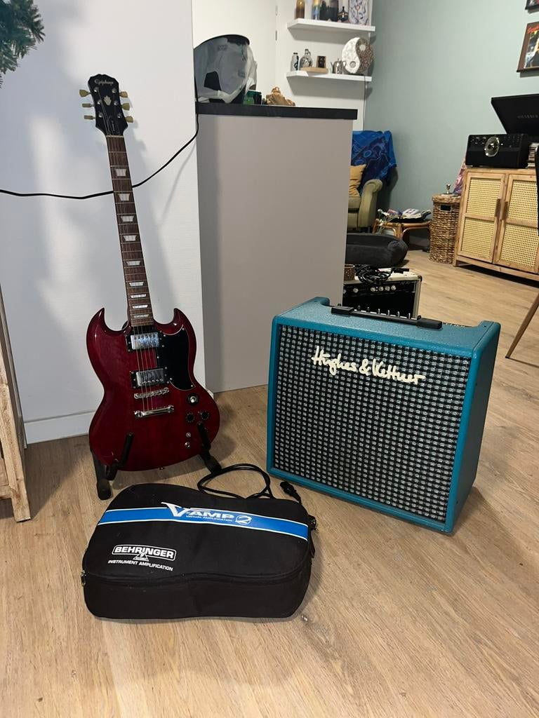 Complete gitaarset, Ophalen, Epiphone, Met versterker, Zo goed als nieuw