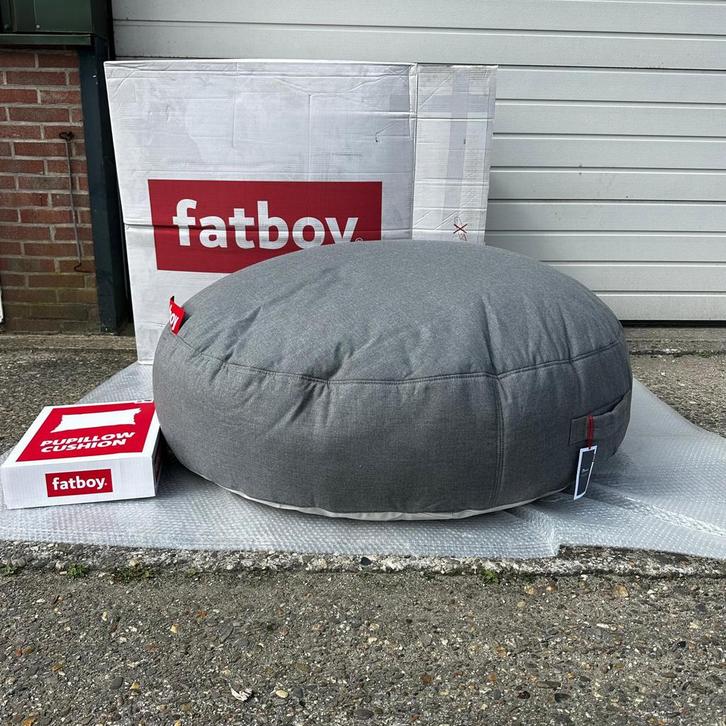 Fatboy Pupillow zitzak poef XL/120 cm grijs sunbrella  new, Huis en Inrichting, Zitzakken, Nieuw, Grijs, Ophalen