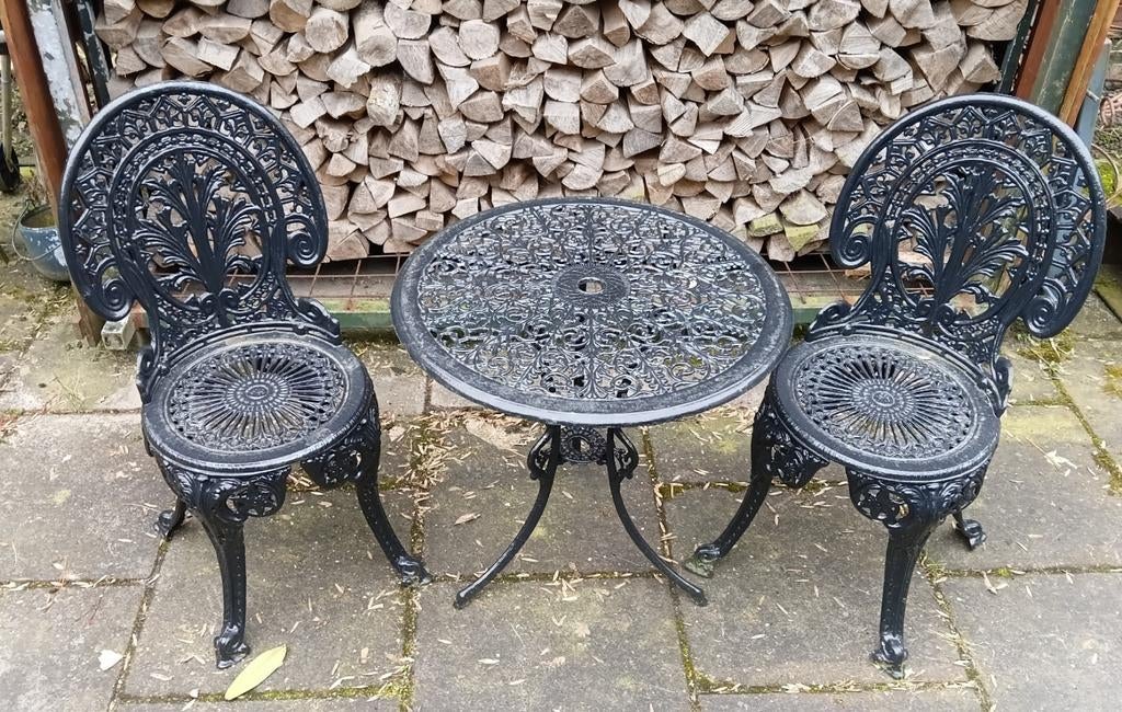 Gietijzeren Bistro Set, Overige materialen, Gebruikt, Tuinset, Ophalen
