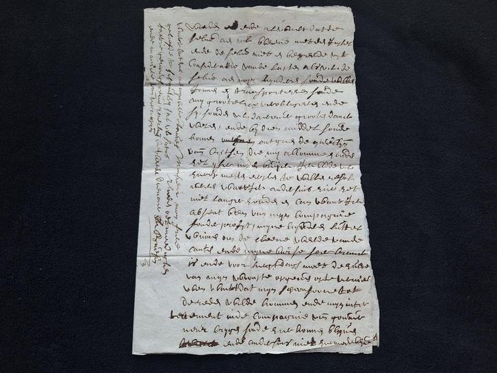 Oude brief 1642 droefheid testament Wulpen Vlaanderen, Postzegels en Munten, Brieven en Enveloppen | Buitenland, Brief, Verzenden