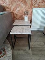 Set van 2 bijzettafels, Huis en Inrichting, Minder dan 45 cm, Minder dan 55 cm, Metaal of Aluminium, Ophalen of Verzenden