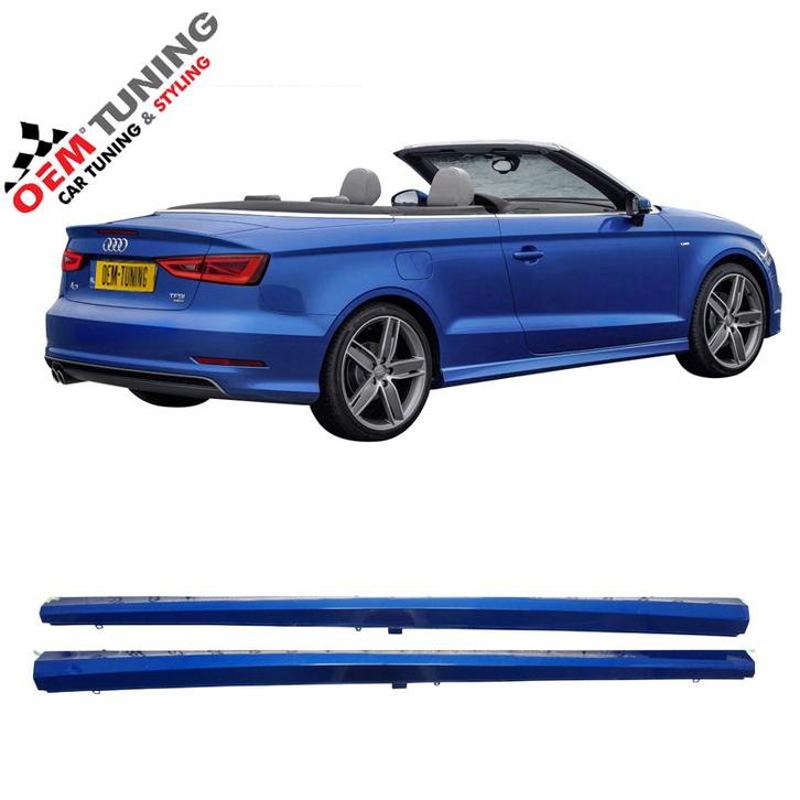 AUDI S3 Sline Sideskirts | Cabrio 8V | X5Q Scuba Blue | OEM, Auto diversen, Tuning en Styling, Ophalen of Verzenden