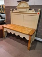 Brocante sierlijke bank teakhout grenen 149x131x60cm €175, Antiek en Kunst, Ophalen