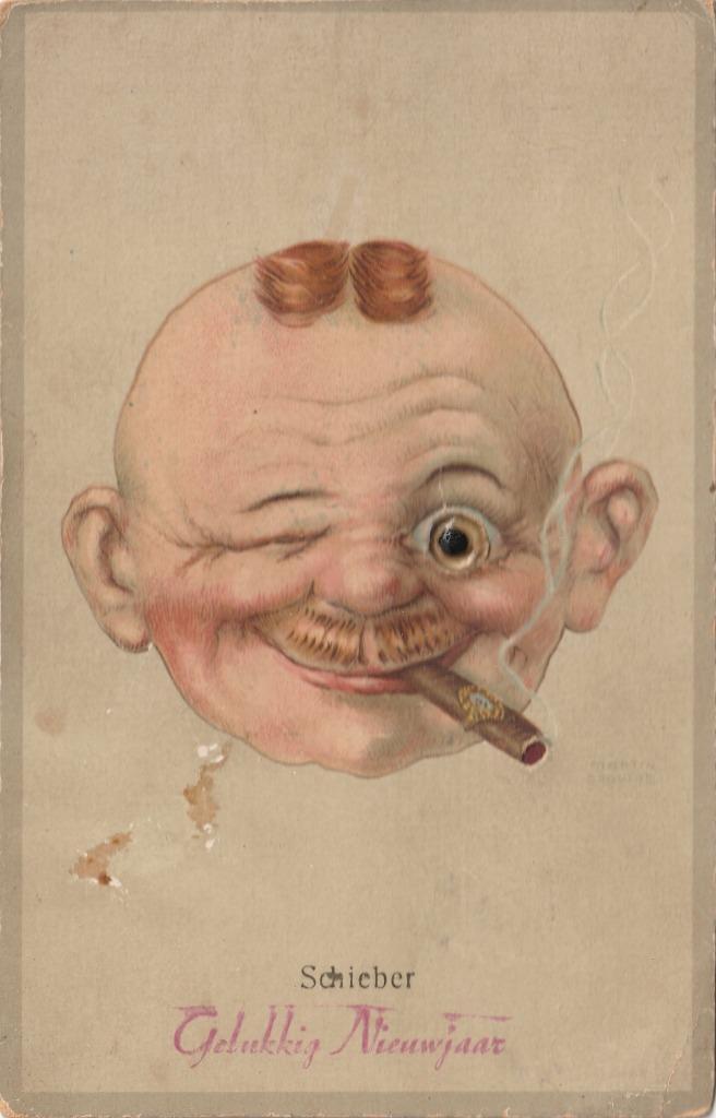 MAN MET GLAZEN OOG TEK MARTIN GROWALD BEGIN 1900 KAART KH889, Verzamelen, Ansichtkaarten | Themakaarten, Ongelopen, Voor 1920