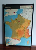 Landkaart Frankrijk 65x94,5cm, Antiek en Kunst, Antiek | Schoolplaten, Ophalen, Aardrijkskunde