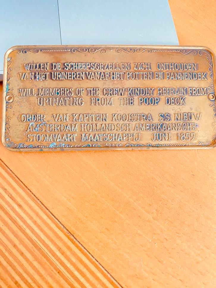 Antieke Scheepsplaat SS Nieuw Amsterdam 1859, Antiek en Kunst, Antiek | Overige Antiek, Ophalen of Verzenden