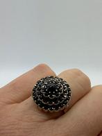 A709 Prachtige zilveren granaat ring goudkleur maat 17,75, Ophalen of Verzenden, Zilver, Ring, Verguld