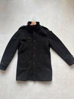 Zwarte Mantel Jas Heren Epauletten Maat S Lang Winterjas, Zwart, Ophalen of Verzenden, Zo goed als nieuw, Selected Homme