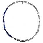 57cm x 7mm Ketting Heren RVS Cubaanse Schakelsketting Blauw, Overige materialen, Birgitta-Gracht 33, 6465 EL Kerkrade, Nederland