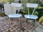 2 formica stoelen wit, Huis en Inrichting, Stoelen, Overige materialen, Gebruikt, Twee, Wit