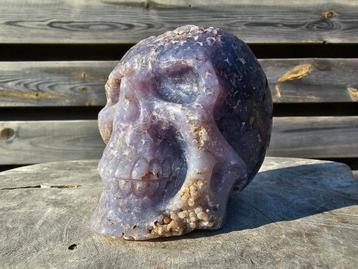 Super stoere druifagaat schedel 937 gram beschikbaar voor biedingen