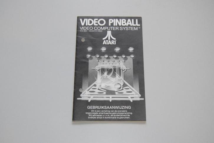 Atari 2600 : Video Pinball (alleen Nederlandse Handleiding), Spelcomputers en Games, Games | Atari, Gebruikt, Atari 2600, Overige genres
