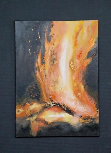Abstract acryl schilderij Fire