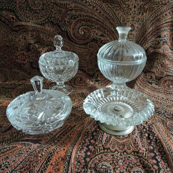 Schalen kristal schaaltjes op voet glas bonbonnière glas beschikbaar voor biedingen