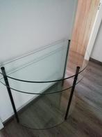 Glazen sidetable, Glas, 60 cm of meer, Rechthoekig, Zo goed als nieuw