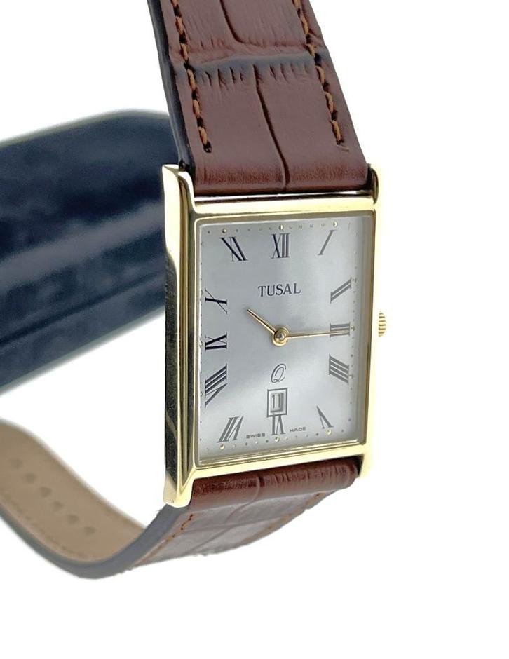TUSAL Gouden Heren Horloge Dresswatch Quartz - Jaren '90, Sieraden, Tassen en Uiterlijk, Horloges | Heren, Zo goed als nieuw, Polshorloge