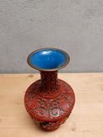 Handgesneden rode lakvaas – Chinees cinnaber lakwerk, Ophalen of Verzenden