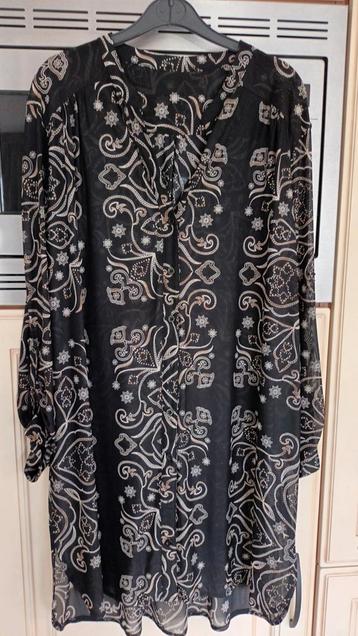 Bruine blouse met camel kleur - Maat 48 beschikbaar voor biedingen