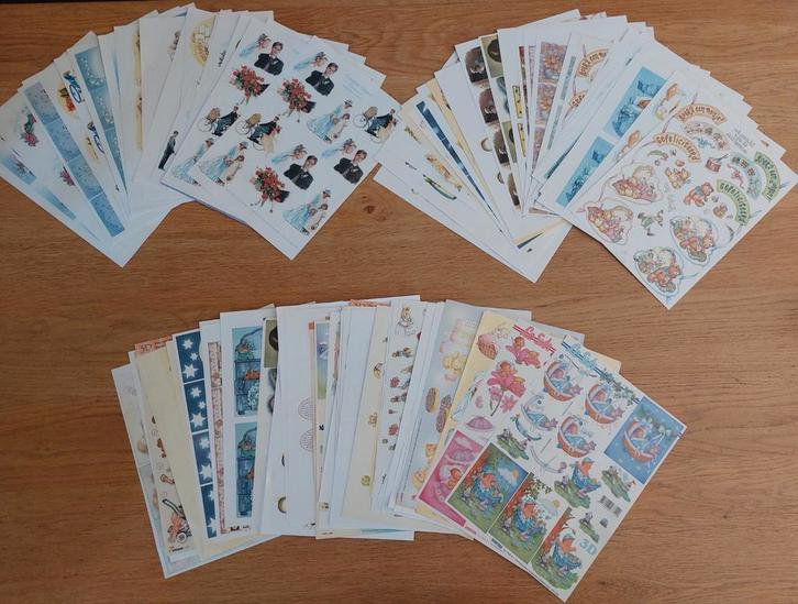 Grote verzameling knipvellen, Hobby en Vrije tijd, Kaarten | Zelf maken, Zo goed als nieuw, Knipvel, Overige thema's, Ophalen