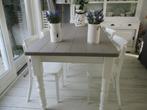 hele mooie landelijke tafel 2mtr grijsblad zgan, 200 cm of meer, 50 tot 100 cm, Landelijk, Rechthoekig