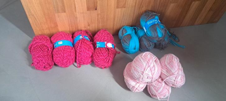 Garen pakket Zeeman Olga, Rachel + roze/wit, Hobby en Vrije tijd, Breien en Haken, Zo goed als nieuw, Breien of Haken, Wol of Garen