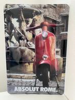 Vespa scooter metalen bord 30x20 cm  Absolut Rome, Huis en Inrichting, Ophalen of Verzenden, Nieuw