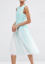 Mint tulle ASOS dress size 36, Blauw, Knielengte, Ophalen of Verzenden, Asos