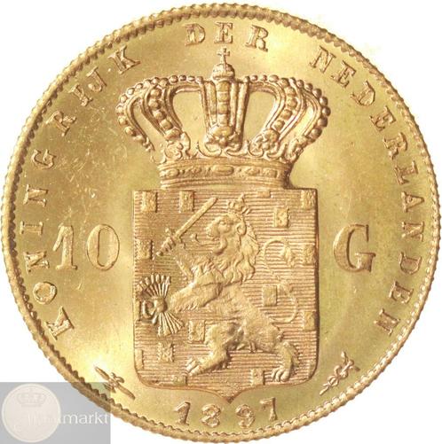 Nederland - 10 Gulden / tientje 1897 Wilhelmina - GOUD, Postzegels en Munten, Munten | Nederland, Losse munt, 10 gulden, Koningin Wilhelmina