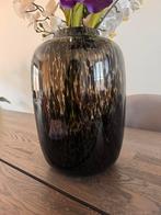Cheetah vaas antraciet, Huis en Inrichting, Woonaccessoires | Vazen, Overige kleuren, Ophalen of Verzenden, Minder dan 50 cm, Glas