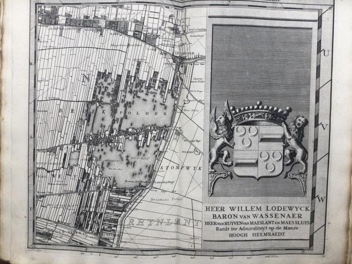 Delfland, Voorburg, Leidschendam, Cruquius, 1712.Zeldzaam, Antiek en Kunst, Kunst | Etsen en Gravures, Verzenden