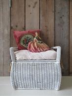 ~ oude rieten mand / bijzetter / krukje, bricbracbrocante ~, Antiek en Kunst, Ophalen of Verzenden