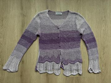 Lazy Girl - paars/lila vest - gebreid - XL beschikbaar voor biedingen