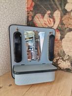 Vintage pastel blauw setje spiegel met kammenbakje, Antiek en Kunst, Ophalen of Verzenden