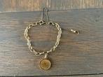 GOUDEN ARMBAND + GOUDEN 5 GLD MUNT - WD014, Ophalen of Verzenden, Goud, Armband