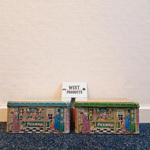 2x Vintage Pickwick Theeblik, Verzamelen, Blikken, Gebruikt, Thee, Pickwick, Ophalen of Verzenden