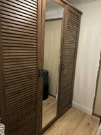 Grote houten kledingkast met spiegeldeur, Ophalen, Gebruikt, 200 cm of meer, Overige houtsoorten