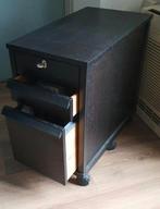 Donker bruin houten ladeblok op wielen afsluitbaar, Gebruikt, Minder dan 70 cm, Modern, Minder dan 70 cm