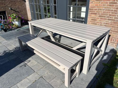 Hillhout tuinset eetset, Tuin en Terras, Tuinsets en Loungesets, Gebruikt, Tuinset, Hout, 8 zitplaatsen, Eettafel, Ophalen