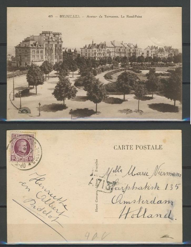 Brussel Bruxelles 1927 Avenue Tervueren Ansichtkaart 927a, Verzamelen, Ansichtkaarten | België, Gelopen, Brussel (Gewest), Voor 1920
