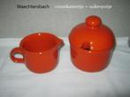 Waechtersbach rood roomstel, melkkannetje, suikerpotje, rood, Huis en Inrichting, Ophalen of Verzenden, Zo goed als nieuw, Aardewerk