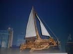 3d houten trimaran  zeilschip 40 cm, Hobby en Vrije tijd, Modelbouw | Boten en Schepen, Ophalen, Zo goed als nieuw, Overige merken